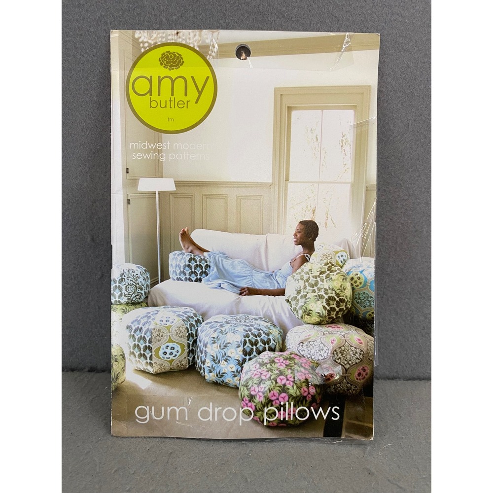 Amy Butler Midwest Modern Gum Drop Pillows Ottomans Sewing Pattern AB030GP